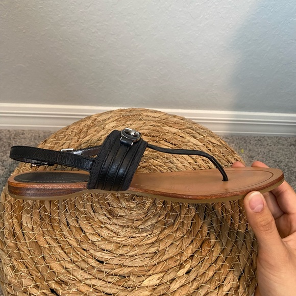 Coach Black Leather Sandals - Picture 7 of 16